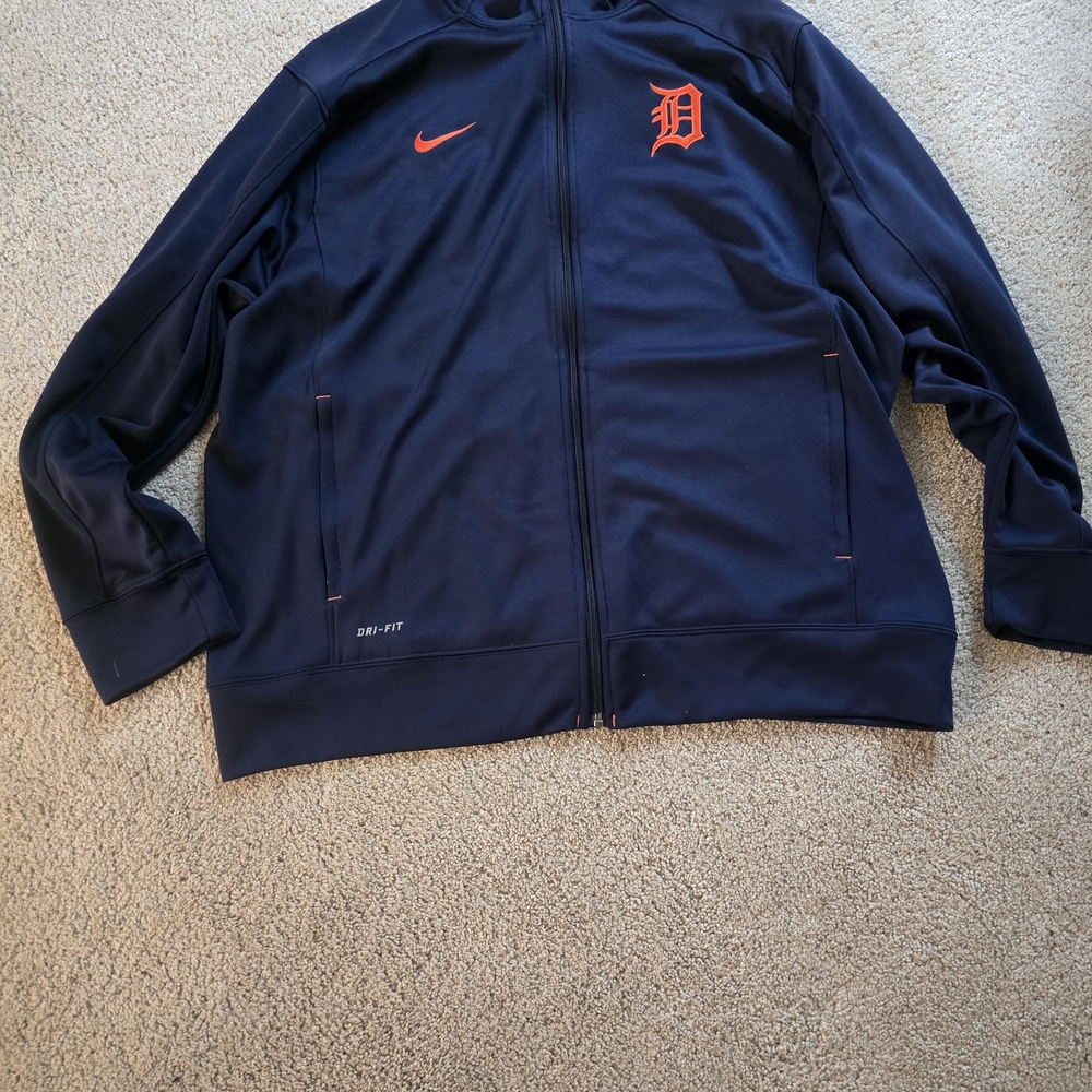 Detroit Tigers Nike Men's Navy and Orange Bomber Jacket